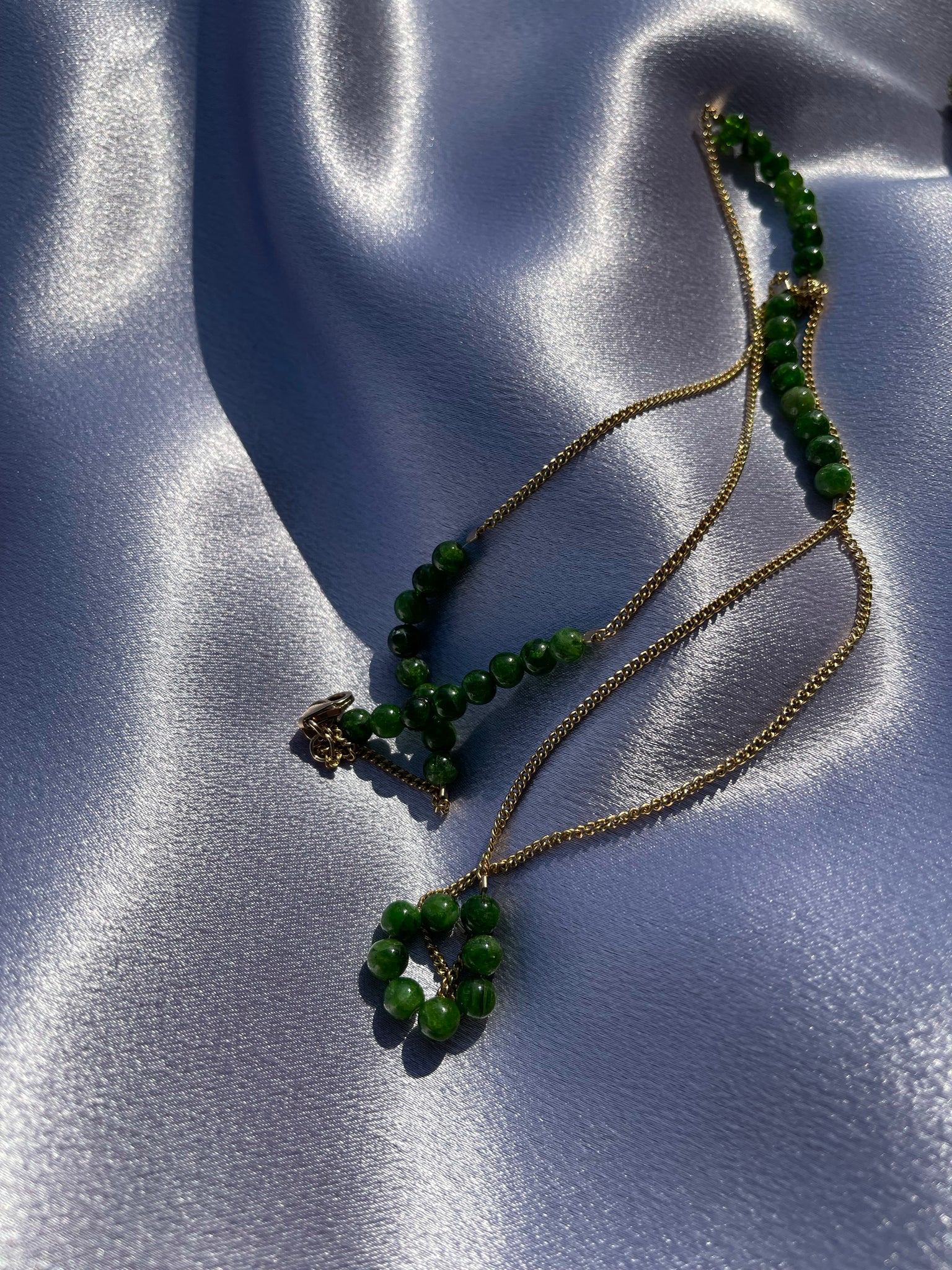 Chrome Diopside & Gold Waist Beads